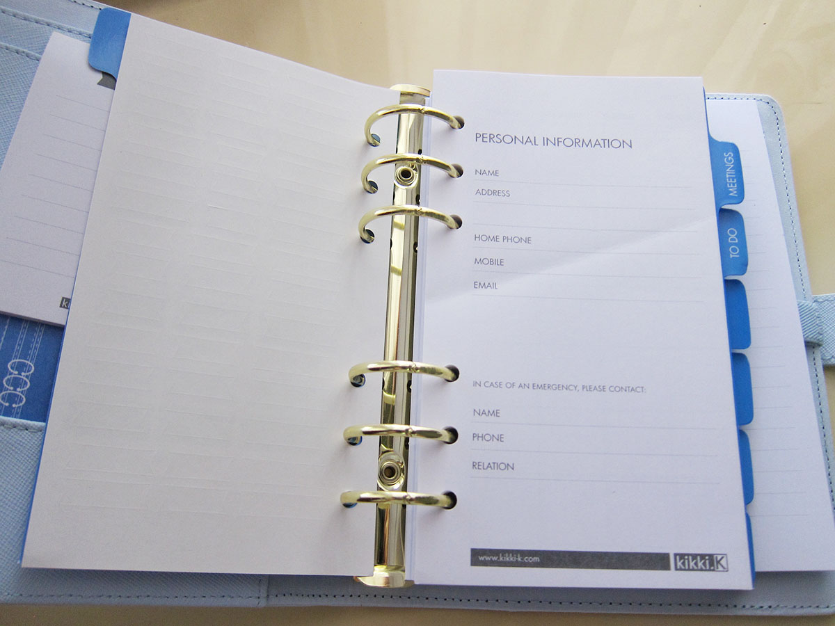 Kikki-K Ice Blue Planner